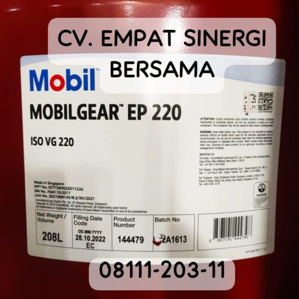 Mobilgear EP 220 Mineral Gear Oil, Drum/208 Lt