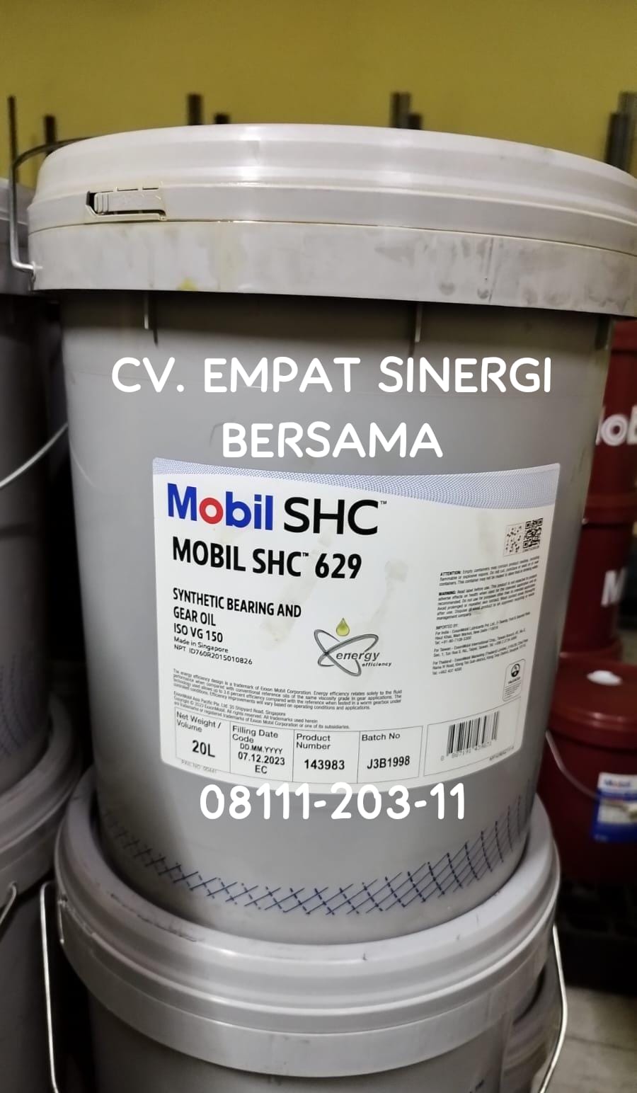 Mobil SHC 629 iso vg 150, Synthetic Bearing & Gear Oil