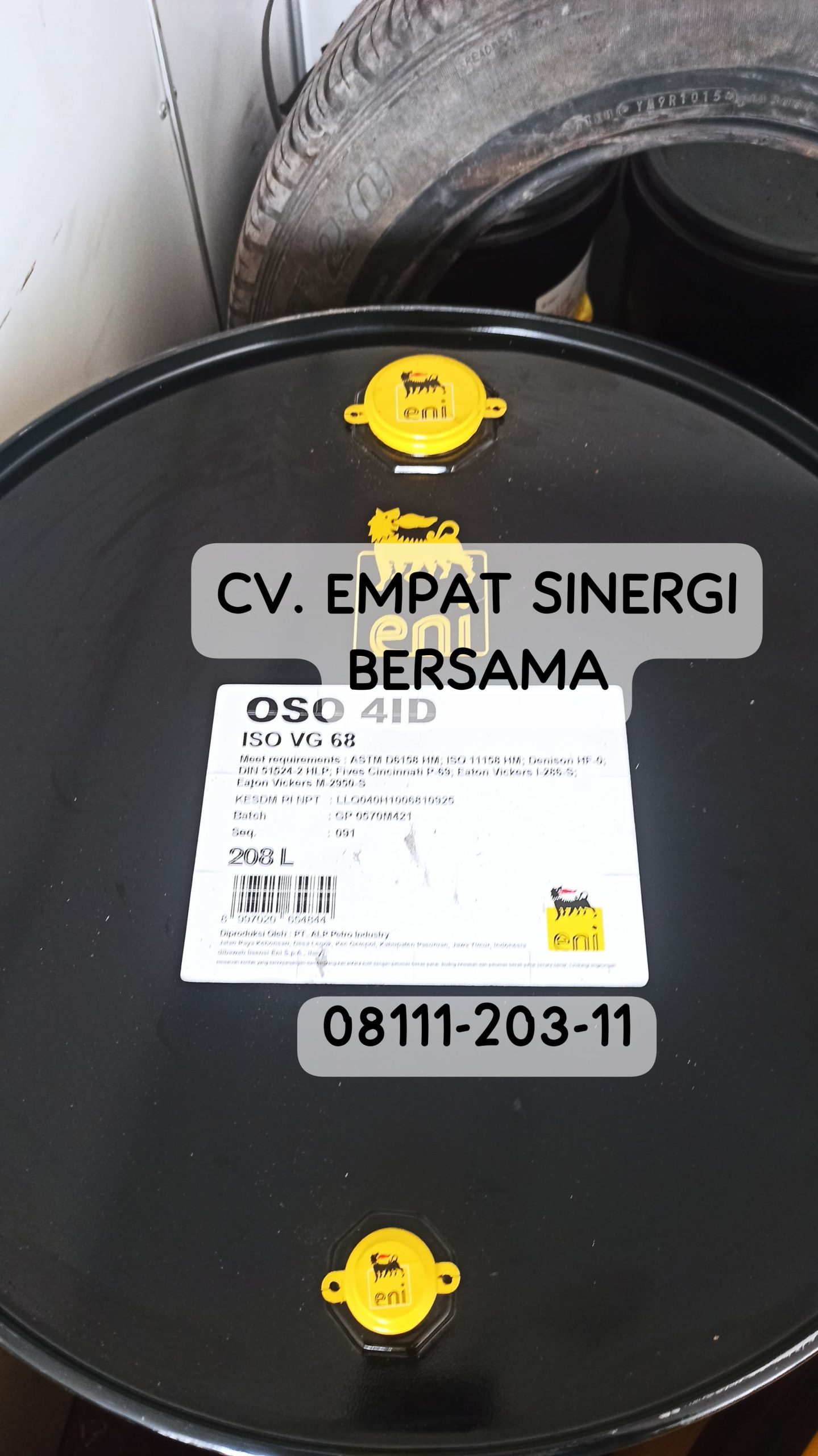 Eni Oso 4ID 68, Hydraulic Oil, Drum/208 Lt
