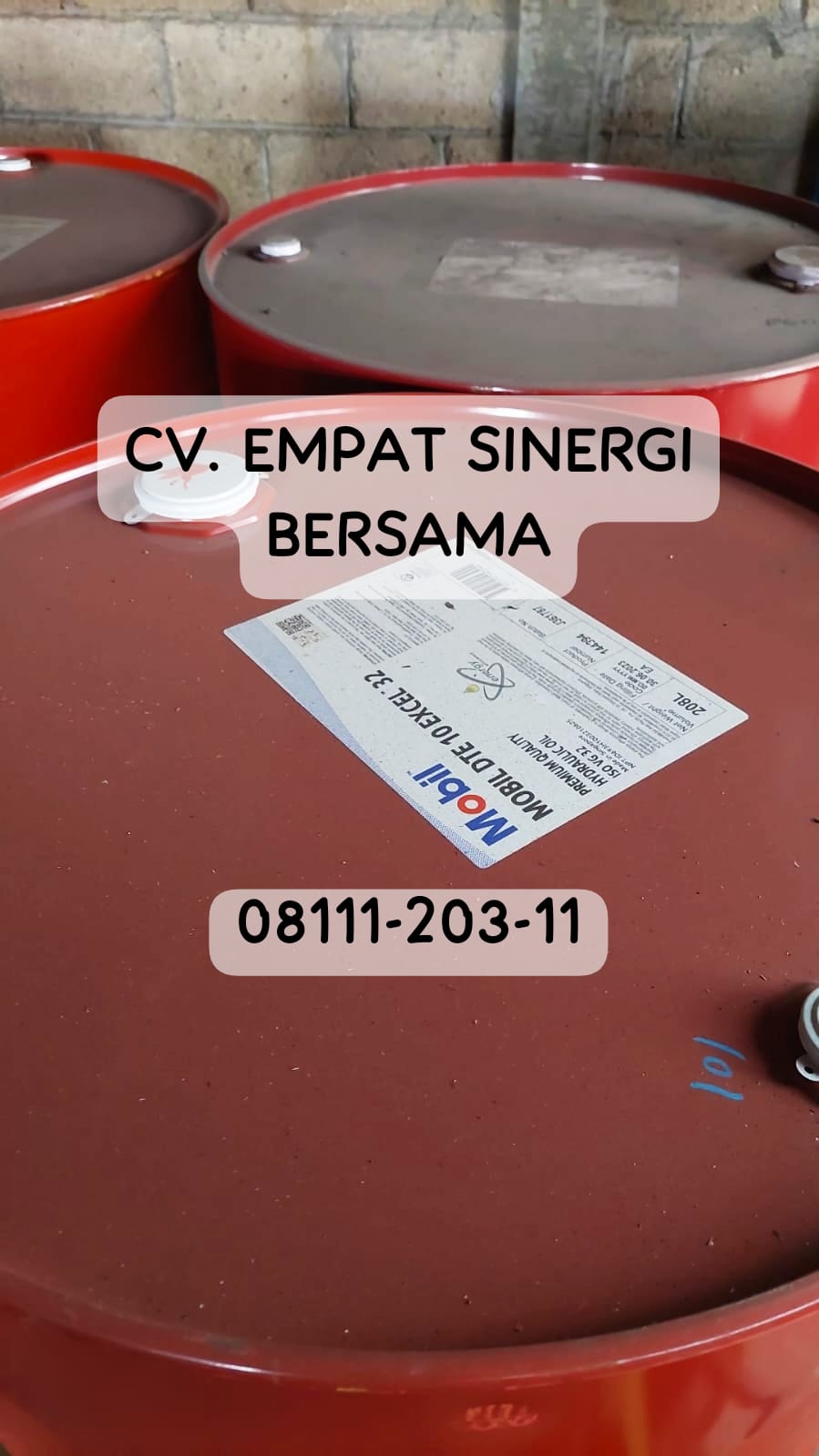 Mobil DTE 10 Excel 32, hydraulic Zinc Free HVI Oil, Drum/208 Lt