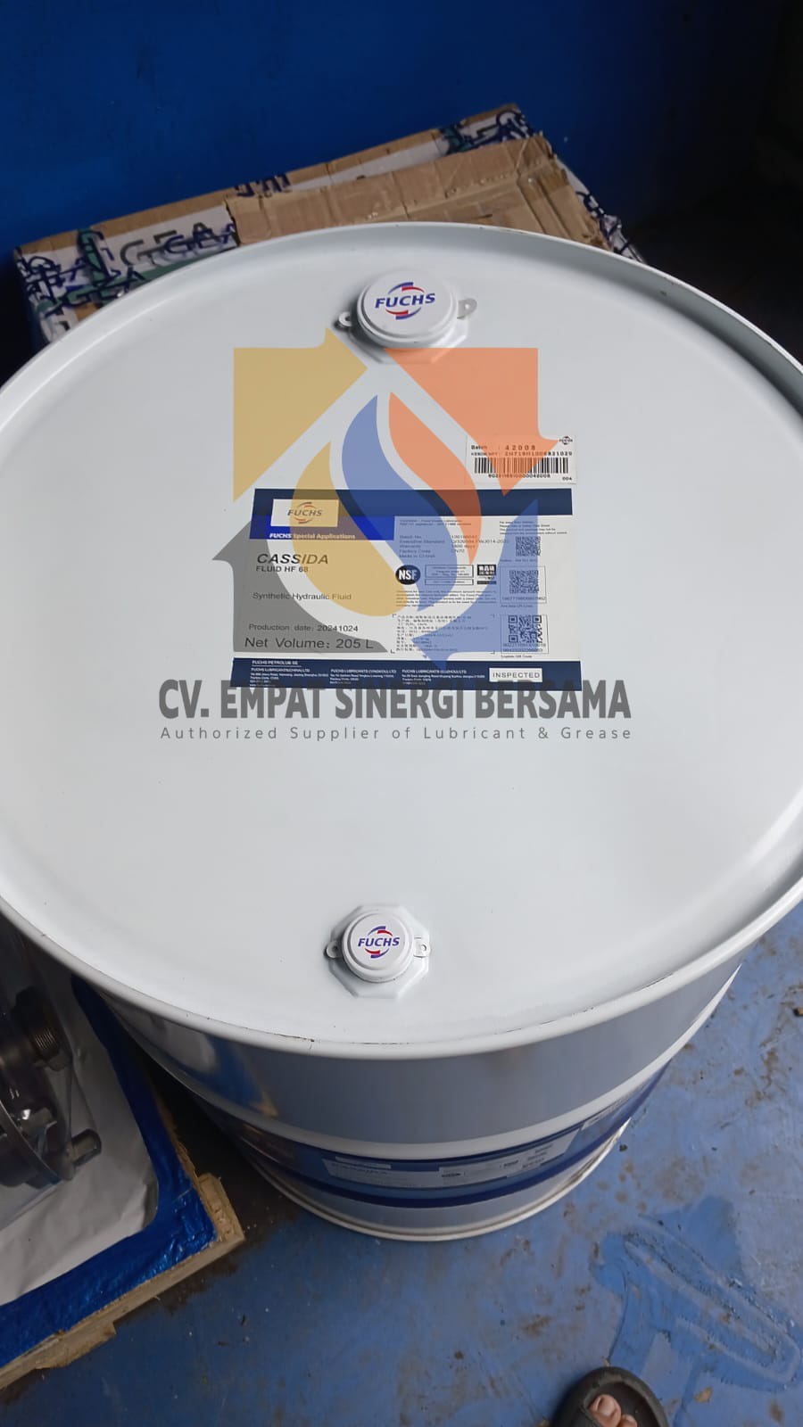Fuchs Cassida Fluid HF 68, 205 Lt/Drum, Food Grade Hydraulic Oil
